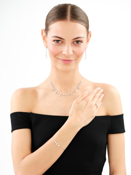 Rhodium Plated Silver Ring with Cubic Zirconia