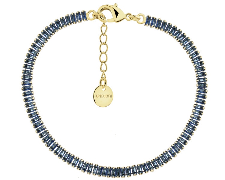 Gold-Plated Brass Bracelet with Glass