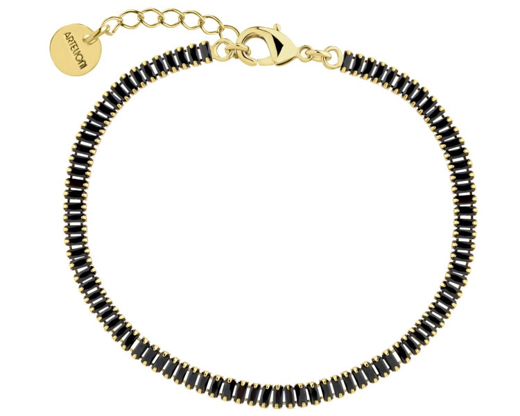 Gold-Plated Brass Bracelet with Glass