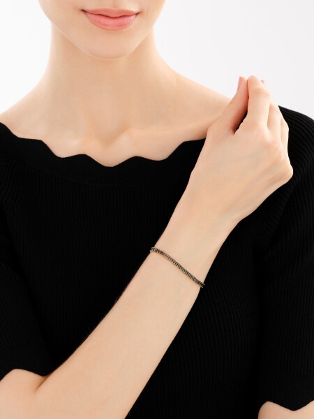 Gold-Plated Brass Bracelet with Glass