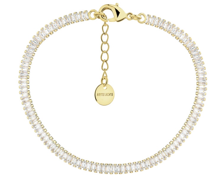 Gold-Plated Brass Bracelet with Glass