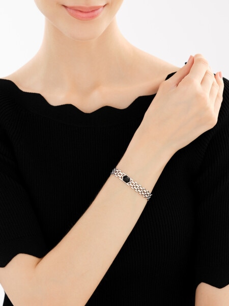 Bransoletka z mosiądzu rodowana z agatem