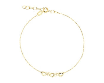 Zlatý náramek - srdce