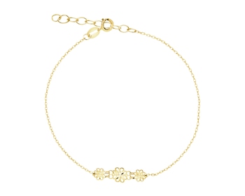 Zlatý náramek - květy