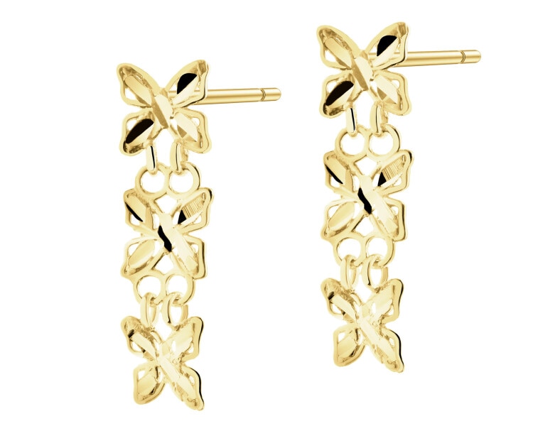 9 K Yellow Gold Dangling Earring