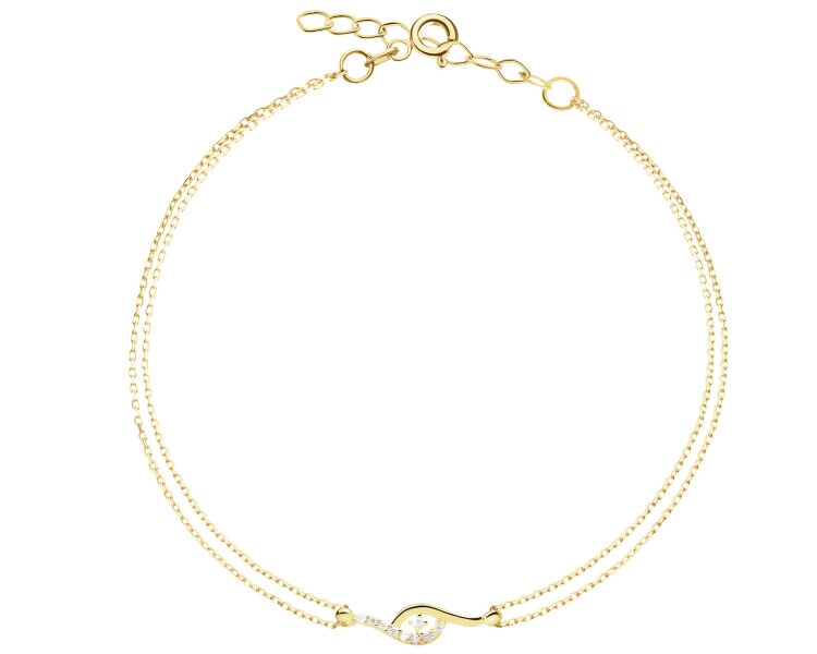 14 K Yellow Gold Bracelet with Cubic Zirconia