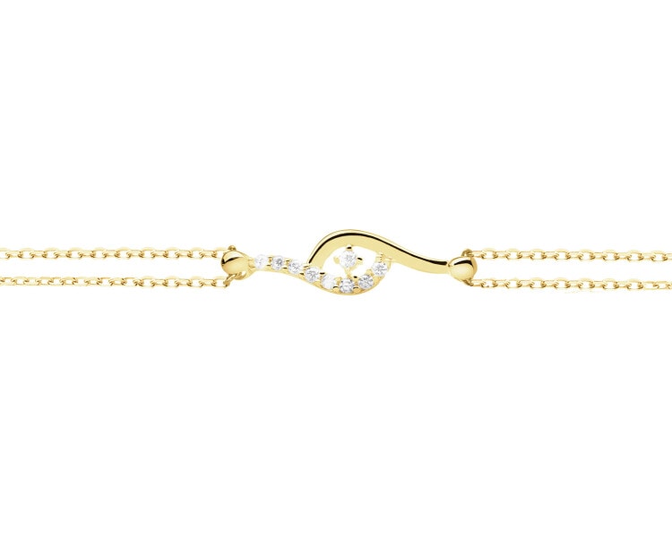 14 K Yellow Gold Bracelet with Cubic Zirconia