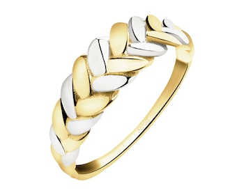 9 K Rhodium-Plated Yellow Gold Band Ring 