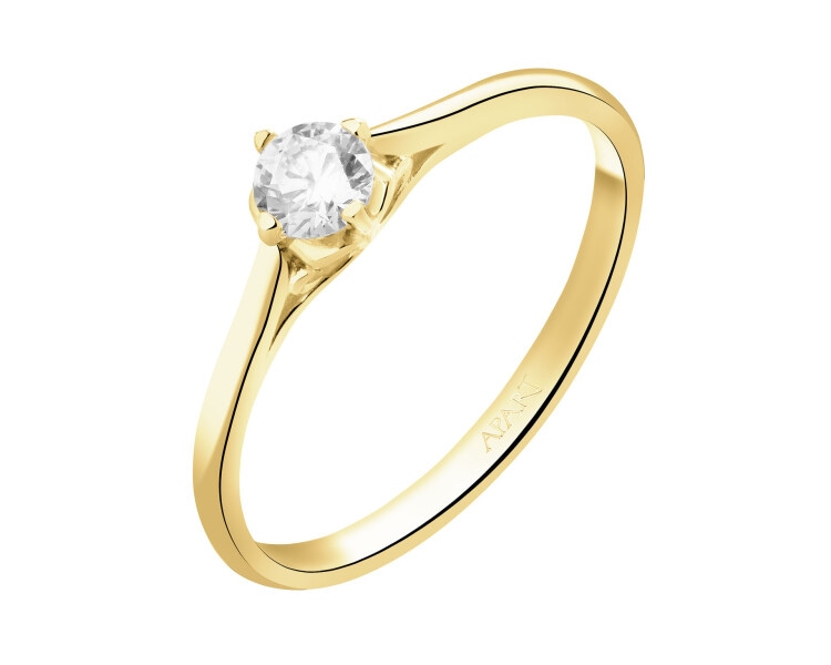 8 K Yellow Gold Ring with Cubic Zirconia