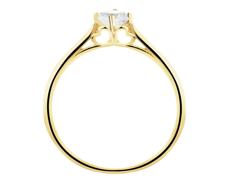 8 K Yellow Gold Ring with Cubic Zirconia