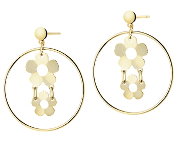 Zlaté náušnice - kroužky, květy