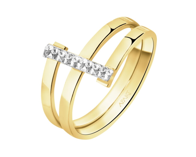 Złoty pierścionek - szkło szlifowane