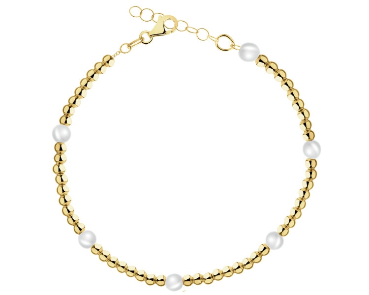 9 K Yellow Gold Bracelet with Pearl