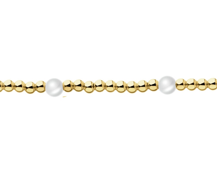 9 K Yellow Gold Bracelet with Pearl
