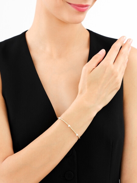 9 K Yellow Gold Bracelet with Pearl
