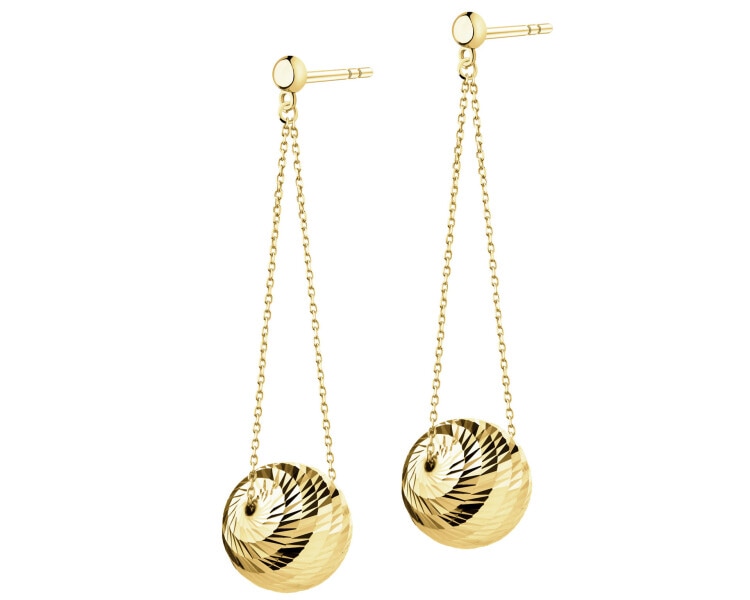 9 K Yellow Gold Dangling Earring
