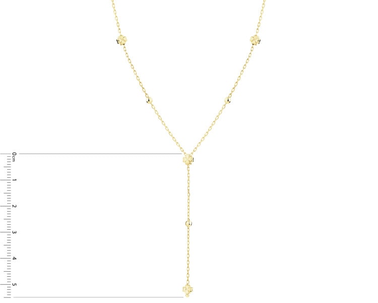 Złoty naszyjnik - koniczyny, kulki