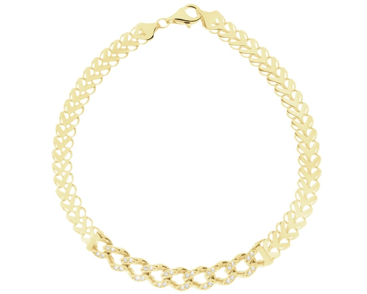 14 K Yellow Gold Bracelet with Cubic Zirconia