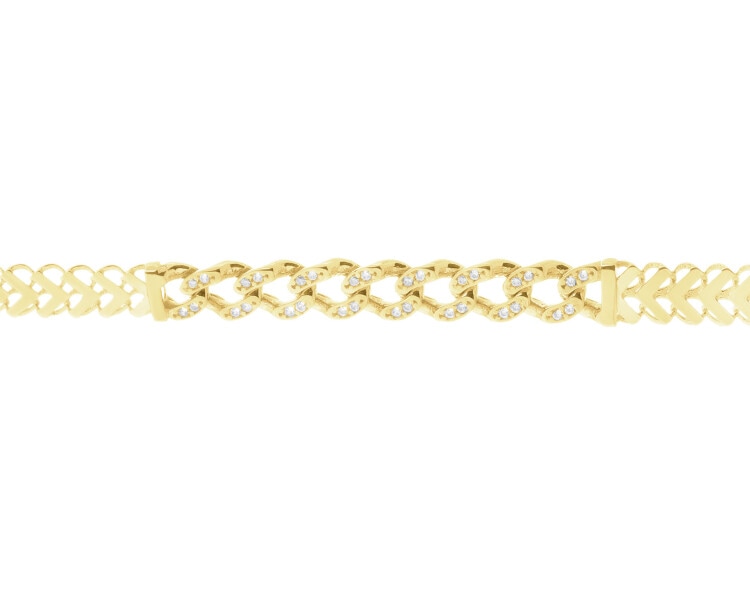14 K Yellow Gold Bracelet with Cubic Zirconia
