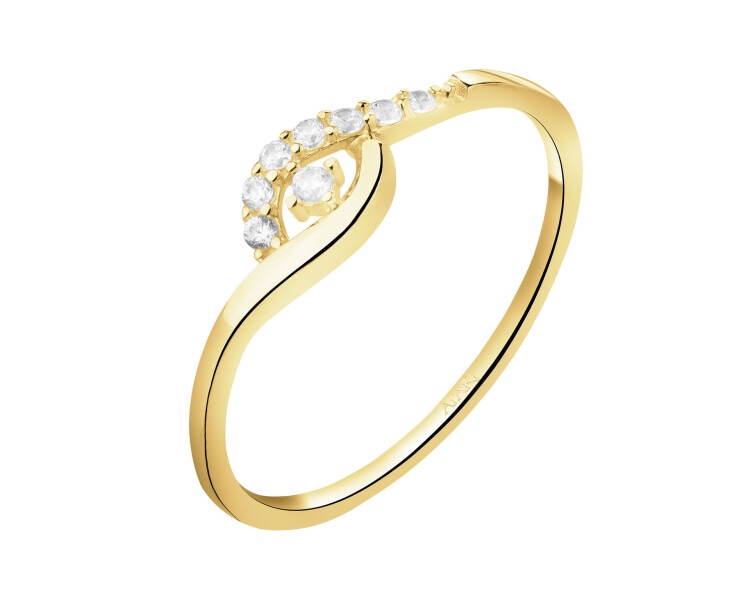 14 K Yellow Gold Ring with Cubic Zirconia