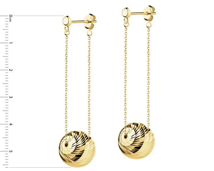9 K Yellow Gold Dangling Earring