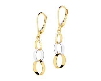 375 Yellow And White Gold Plated Dangling Earring 