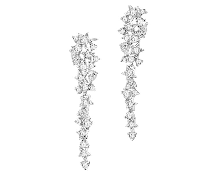 Rhodium Plated Silver Earrings with Cubic Zirconia