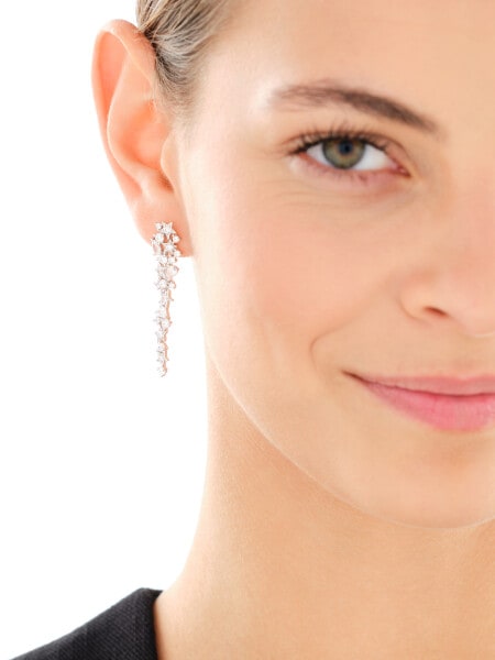 Rhodium Plated Silver Earrings with Cubic Zirconia