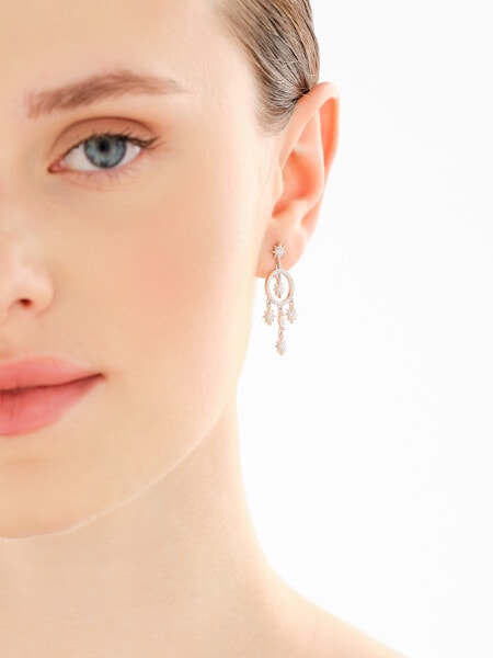 Stříbrné náušnice se zirkony - hvězdy