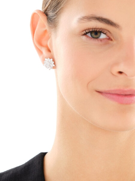 Rhodium Plated Silver Earrings with Cubic Zirconia