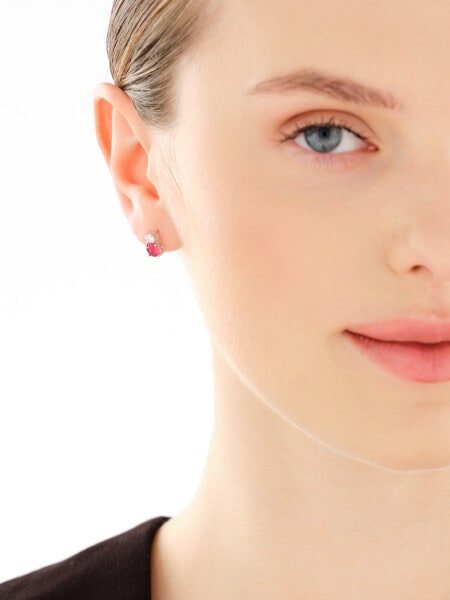 Rhodium Plated Silver Set with Cubic Zirconia