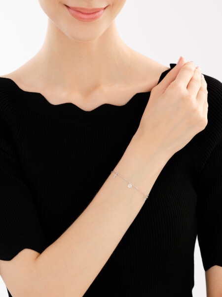 Bransoletka srebrna z cyrkoniami -  krzyże