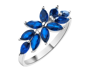 Rhodium Plated Silver Ring with Cubic Zirconia