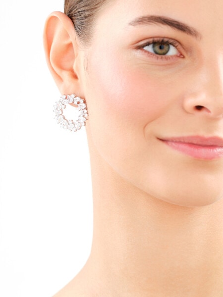 Rhodium Plated Silver Earrings with Cubic Zirconia