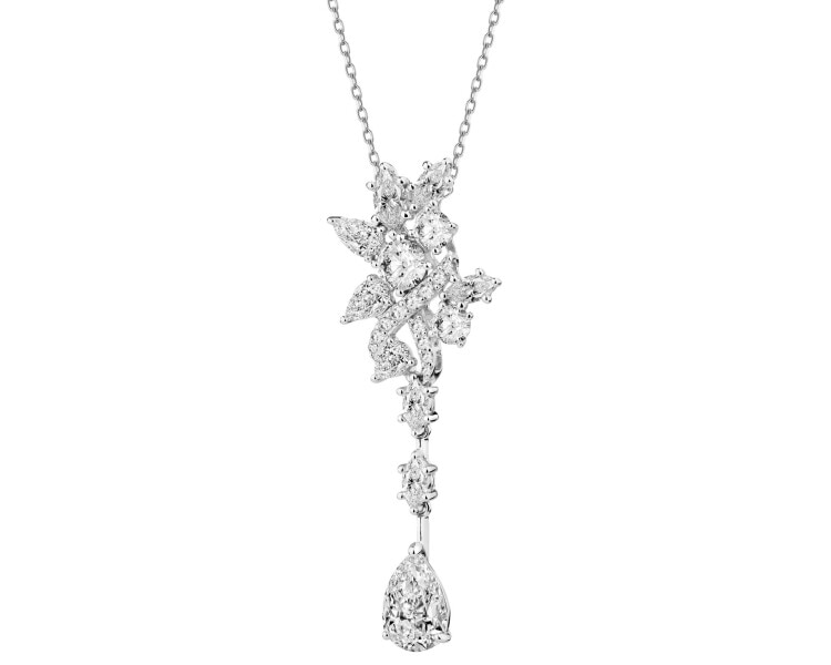 Rhodium Plated Silver Pendant with Cubic Zirconia