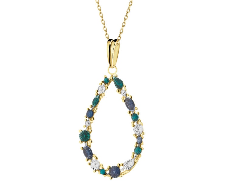 9 K Rhodium-Plated Yellow Gold Pendant