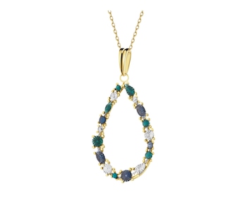 9 K Rhodium-Plated Yellow Gold Pendant