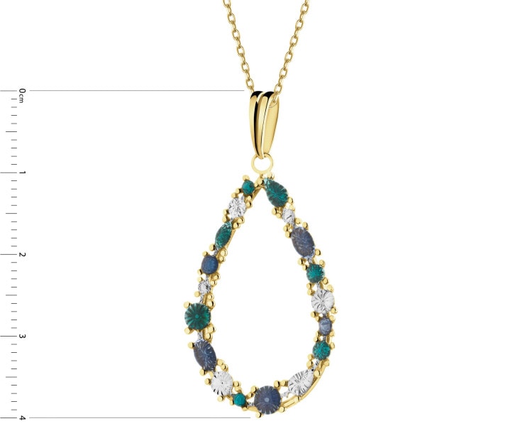 9 K Rhodium-Plated Yellow Gold Pendant