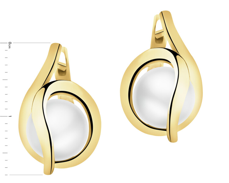 Złote kolczyki z perłami