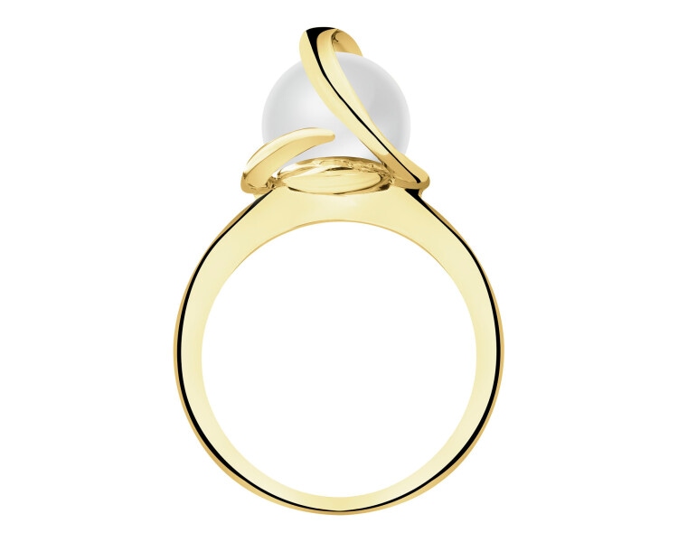 8 K Yellow Gold Ring with Pearl