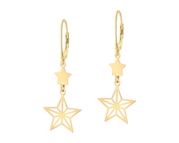 Pozlacené stříbrné náušnice - hvězdy