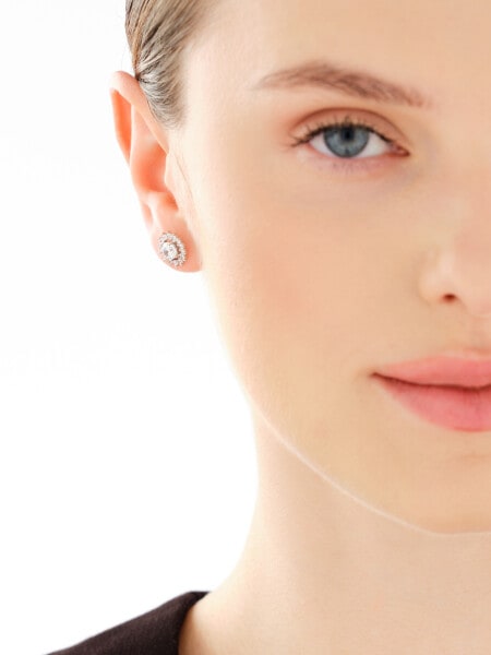 Rhodium Plated Silver Earrings with Cubic Zirconia