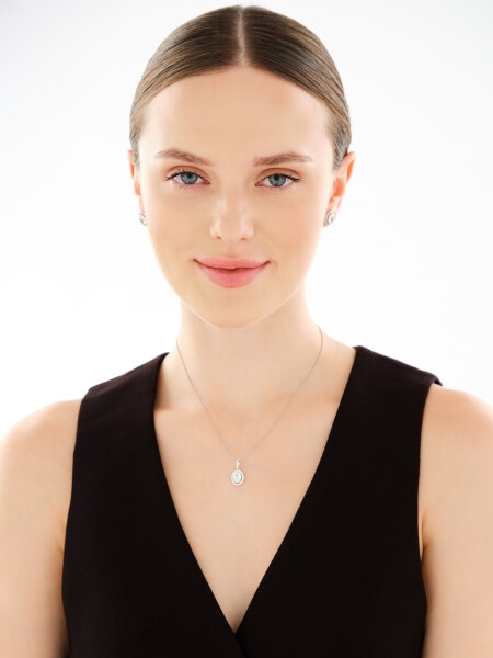 Rhodium Plated Silver Earrings with Cubic Zirconia