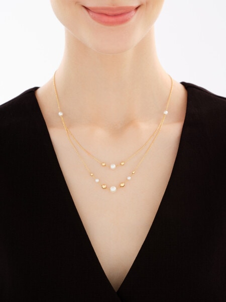 Złoty naszyjnik z perłami - kulki