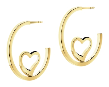 8ct Yellow Gold Earrings with Cubic Zirconia - Ref No K