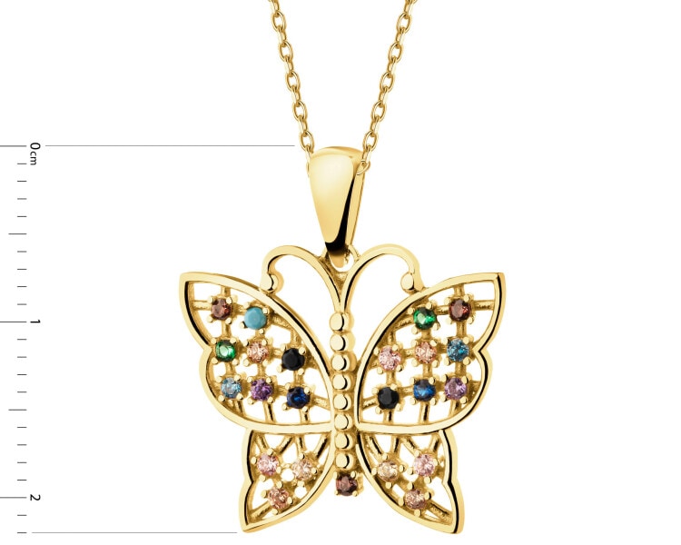 8 K Yellow Gold Pendant with Cubic Zirconia