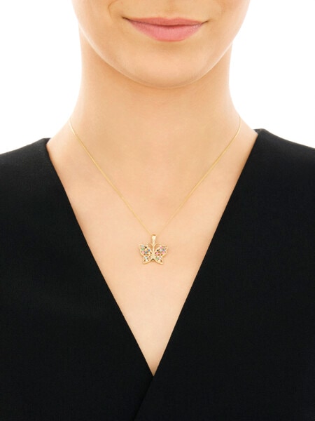 8 K Yellow Gold Pendant with Cubic Zirconia