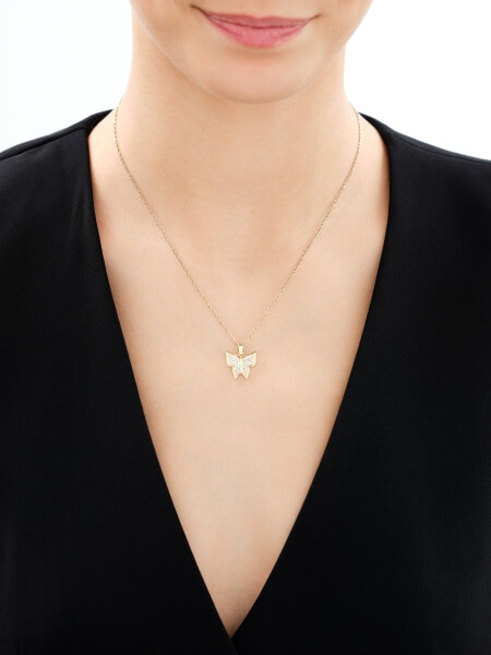 8 K Yellow Gold Pendant with Cubic Zirconia