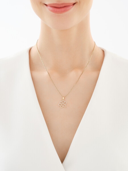 Złota zawieszka z cyrkoniami - łapka