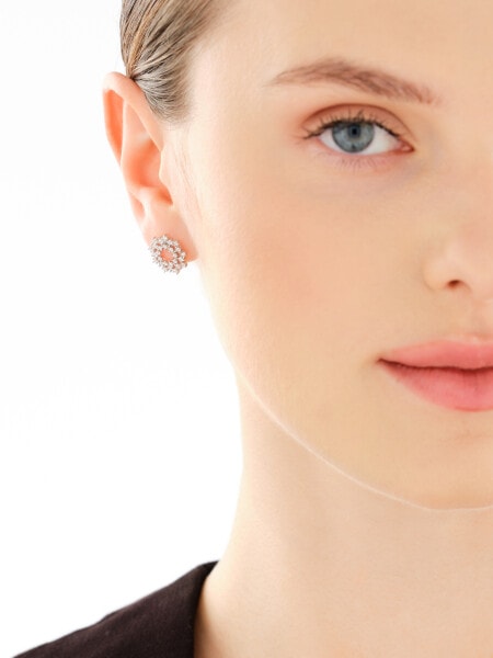 Rhodium Plated Silver Set with Cubic Zirconia